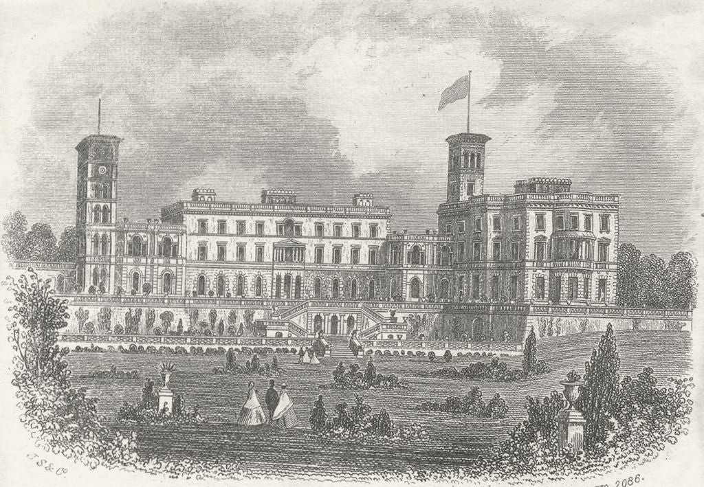 IOW. Osborne House I marine of Queen c1855 old antique vintage print picture
